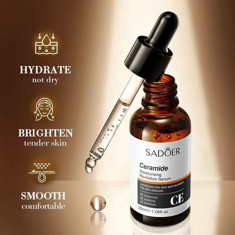 SADOER Ceramide Moisturising Revitalize Serum For Intensive Hydration, Improve Rough Skin, Like Vitamin C, Moisturising, Soothing and Rivitalizing