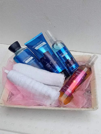 6 Pack Dear Body Wild Nights For Men Pump Lotion, Shower Gel, Body Splash, Body Cream, Body Mist and Small Lotion Keep Fresh Body Washes Skin Keep Body Fresh Body Luxuries Signature Collection