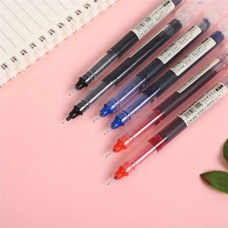 10pcs High-Capacity Liquid Ink Rollerball Pen for Office, Study, and Signatures - Neutral Ink