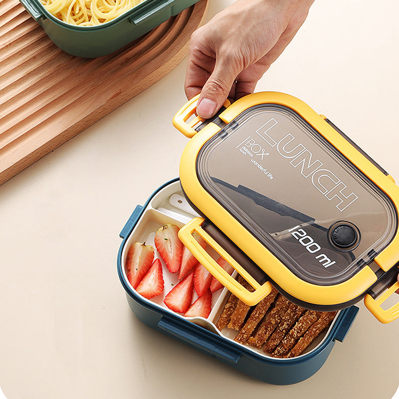 Single Double-layer Lunch Box Portable Compartment Fruit Food Box Microwave Lunch Box With Fork And Spoon Picnic Fresh Box