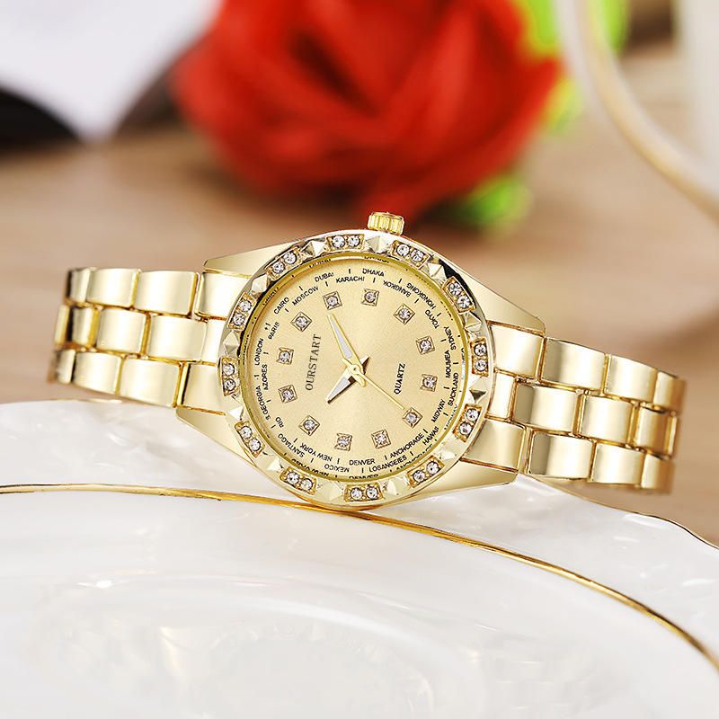 UPHUI Women's Watch Women's Luxury Business Watch Women's Gold Fashion Women's Watch Ultra High Texture Waterproof Leisure Watch