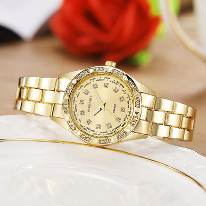 UPHUI Women's Watch Women's Luxury Business Watch Women's Gold Fashion Women's Watch Ultra High Texture Waterproof Leisure Watch