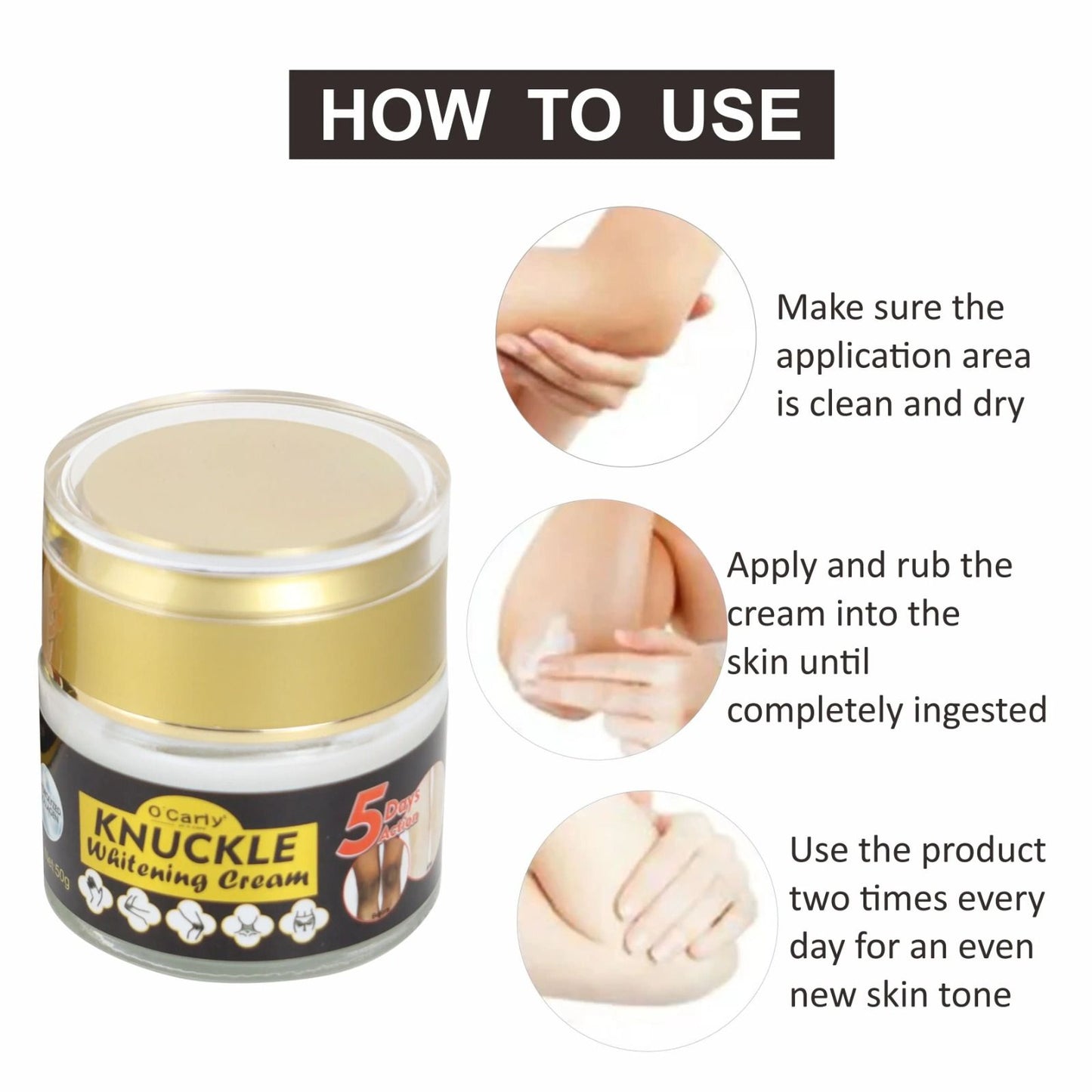 O' Carly Knuckle Whitening Cream Dark Spots Dark Elbow Removal Moisturizing Removing Dark knuckles Beauty Cream Personal Care Body Care Knuckle Whitening Cream