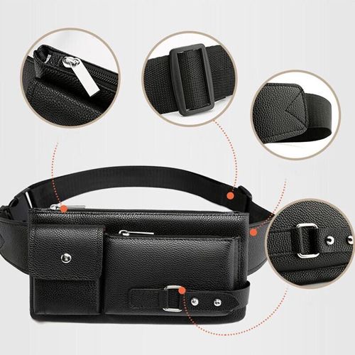 Fashion Waist Bag Fanny Pack Crossbody Pouch Waist Bag For Men Women Shoulder Bags Adjustable Shoulder Strap Fanny Pack Purse Large Phone Belt Bag PU Leather Outdoor Travel Phone Bag Zipper Closure