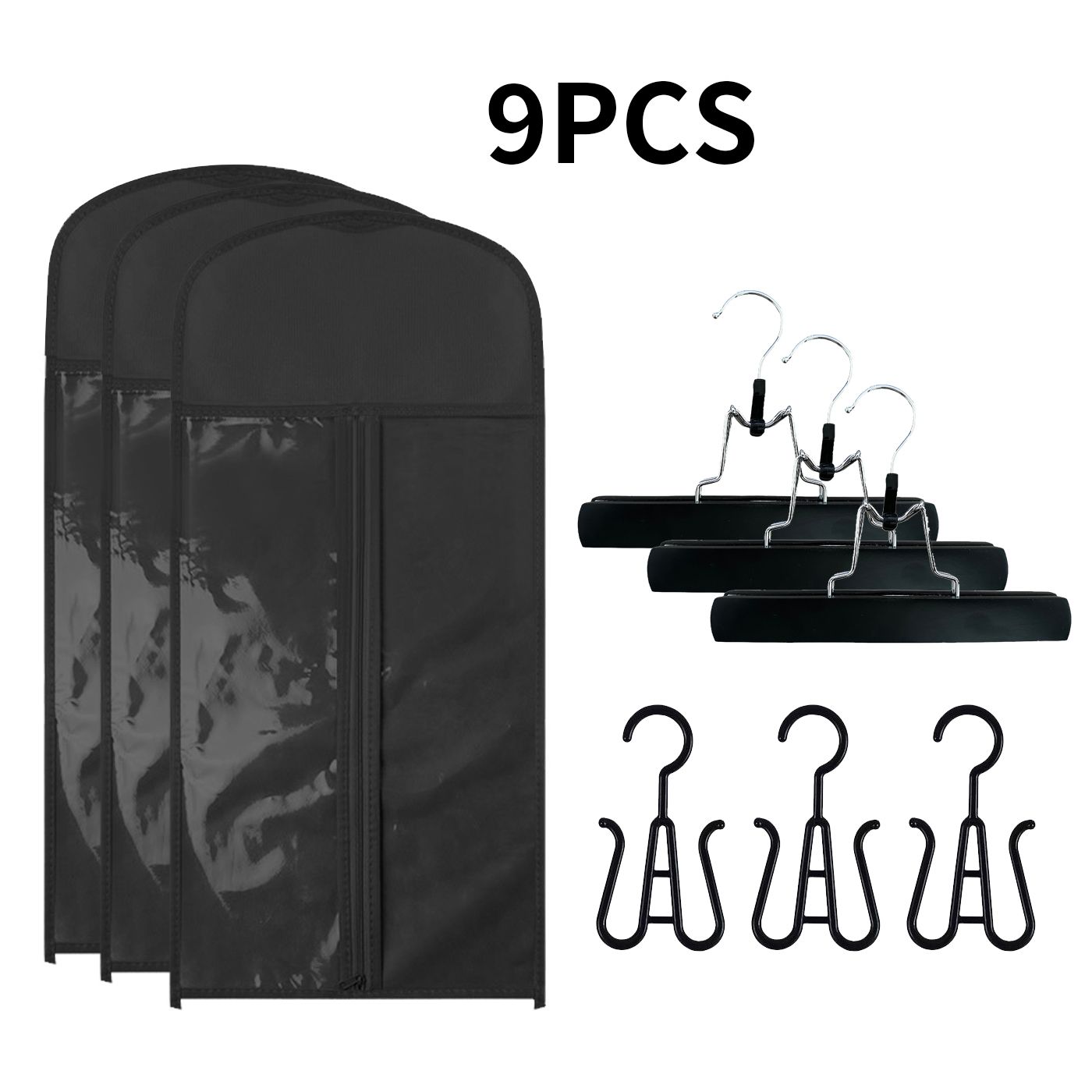 9pcs Fashion Wig Storage bags with Hanger /Wigs Hair Extension Storage Bag Hairpieces Storage Holder