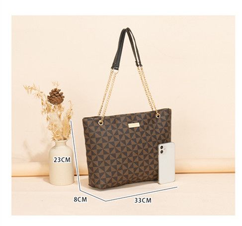 Geometric print Women's new fashion generous sequin embellished chain shoulder bag