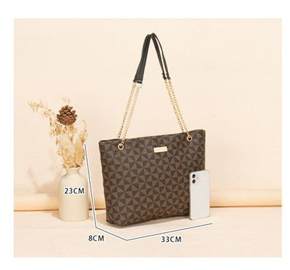 Geometric print Women's new fashion generous sequin embellished chain shoulder bag