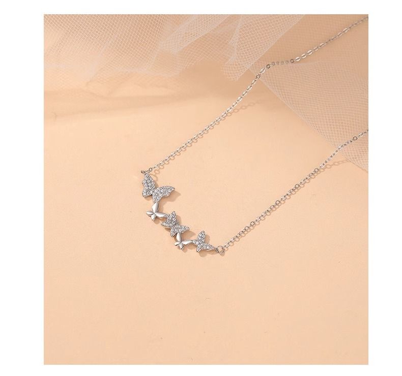 Butterfly Necklace Small fresh Five butterflies Temperament all-match Suitable for women