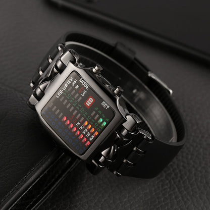 New Watches Multifunctional Popular Square Dial Unisex Binary LED Digital Watches Rubber Band Casual Sport Outdoor Wrist Watch Luminous Smartwatch For Men Women Smart Bracelet Gifts