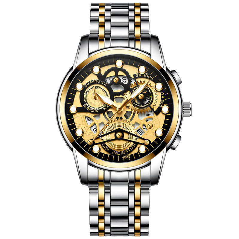 Men Watches Quartz Luxury Hollow Out Watch Top Brand Fashion Sport Business Calendar Wristwatch