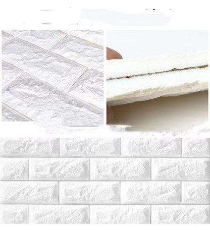 5pcs 70cm*77cm Self Adhesive Foam Wallpaper DIY 3D Wall Panel Living Room Brick Stickers Bedroom Kids Room Brick Papers Home Wall Decor
