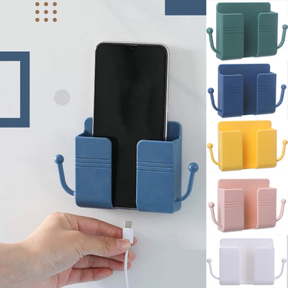 Mobile Phone Holder Wall Mounted Organizer Storage Box Wall Charger Hook Cable Charging Dock Multifunction Holder Stand