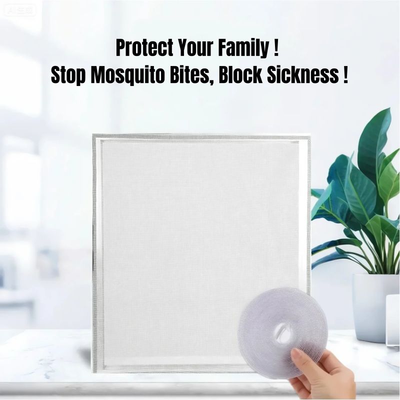 Stick-and-Go Mosquito Net Easy-Stick Window Mosquito Net DIY Insect Window Screen Magic Self-Adhesive Easy Install No Drill Wall Keep Insects Tear Resistant Reusable Adjustable Mesh Fly Screen 1.5m*2m