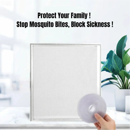Stick-and-Go Mosquito Net Easy-Stick Window Mosquito Net DIY Insect Window Screen Magic Self-Adhesive Easy Install No Drill Wall Keep Insects Tear Resistant Reusable Adjustable Mesh Fly Screen 1.5m*2m