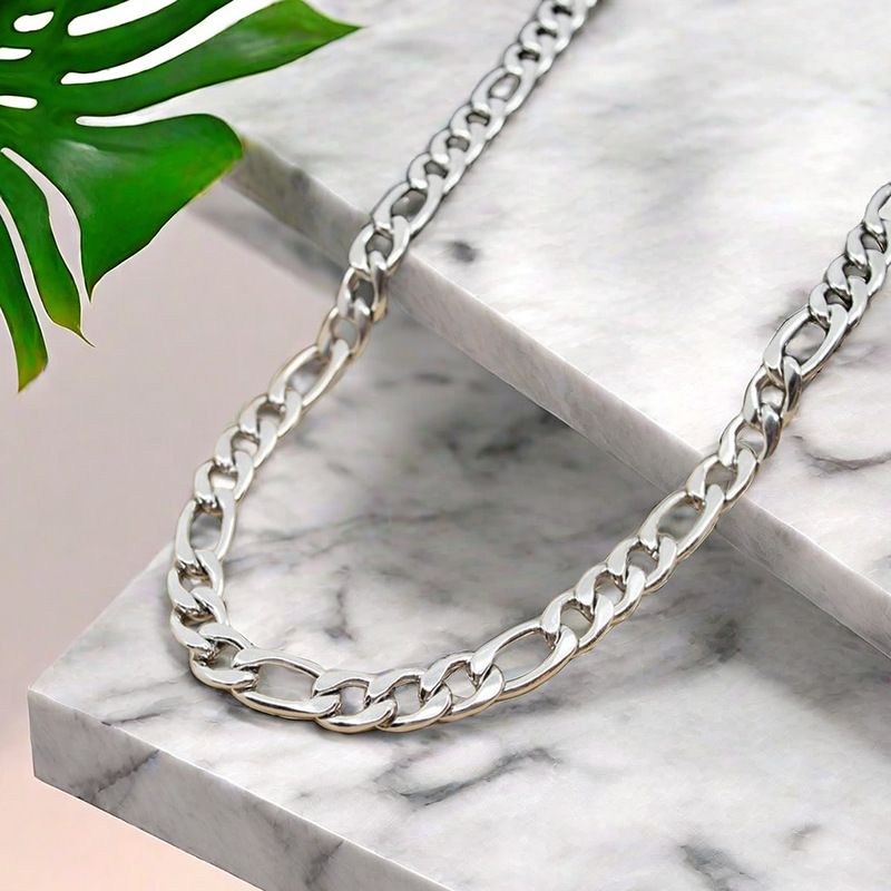 men chain necklace jewelry man/men hip hop chain necklace FIGARO chain necklace silver stainless steel chain necklace jewelry accessories for men festival gift, birthday gift