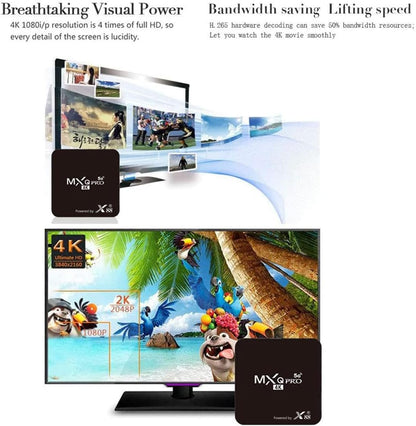 Android Tv Box Mxq Pro 32bits Quad Core 1.46Ghz(Cortex-A7) Smart Tv Box Support 4k 3d Wifi 2.4ghz Stunning 4K Ultra HD Resolution Support H.265 Video Decoding for Smoother Streaming