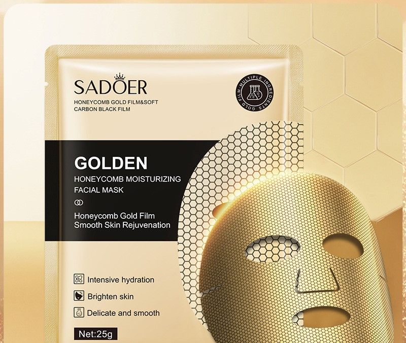 3PCS Golden Honeycomb Moisturizing Facial Mask – Hydrating and Moisturizing