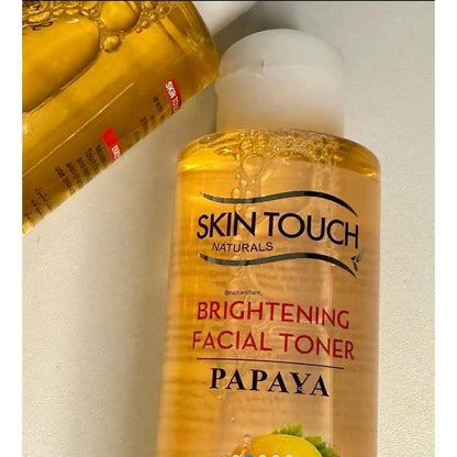 3 Packs Skin Touch Papaya Facial Toner Alcohol-free Twith Tumeric Extract For All Skin Types Softer Smoother Hydrated Complexion Skin Touch Naturals Brightening Facial Toner , 250ml X 3