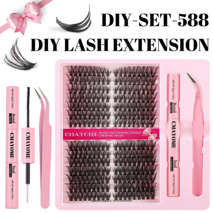 D Curve Single Cluster False Eyelash 8-16mm Gradient Natural Thickening DIY Segmented Grafted Hairy Eyelash for Women