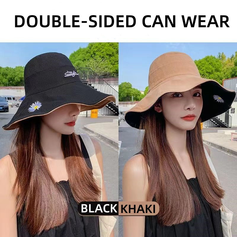 New style cotton bucket hats womens sun protection and shading in spring and summer beach leisure outdoor riding all-around sun hat cap