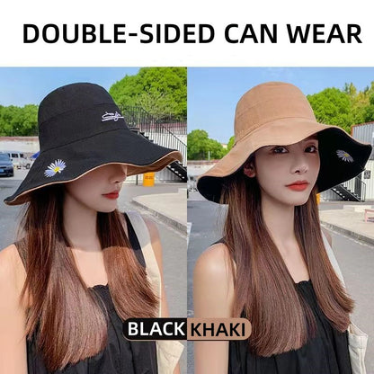 New style cotton bucket hats womens sun protection and shading in spring and summer beach leisure outdoor riding all-around sun hat cap