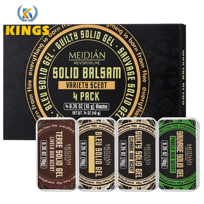 New Arrival 4 Pcs Men Body Deodorant Portable Solid Perfume Solid Balsam Solid Gel Woodsy Tones