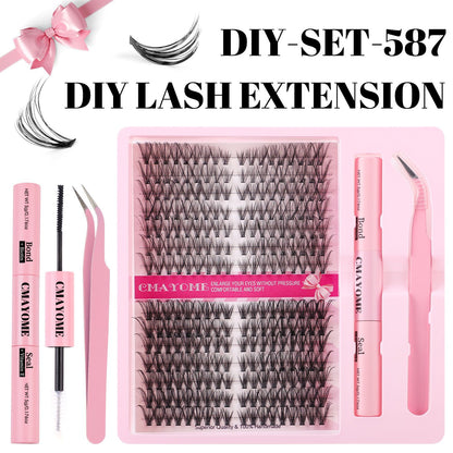 D Curve Single Cluster False Eyelash 8-16mm Gradient Natural Thickening DIY Segmented Grafted Hairy Eyelash for Women