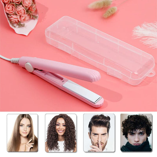 ZHJH Hair Straightener Mini Curling Iron Multi-purpose Can Be Carried Anytime Touch Up Cartoon Cat Portable Electric Splint Flat Iron Ceramic Hair Straightener American Style 220V
