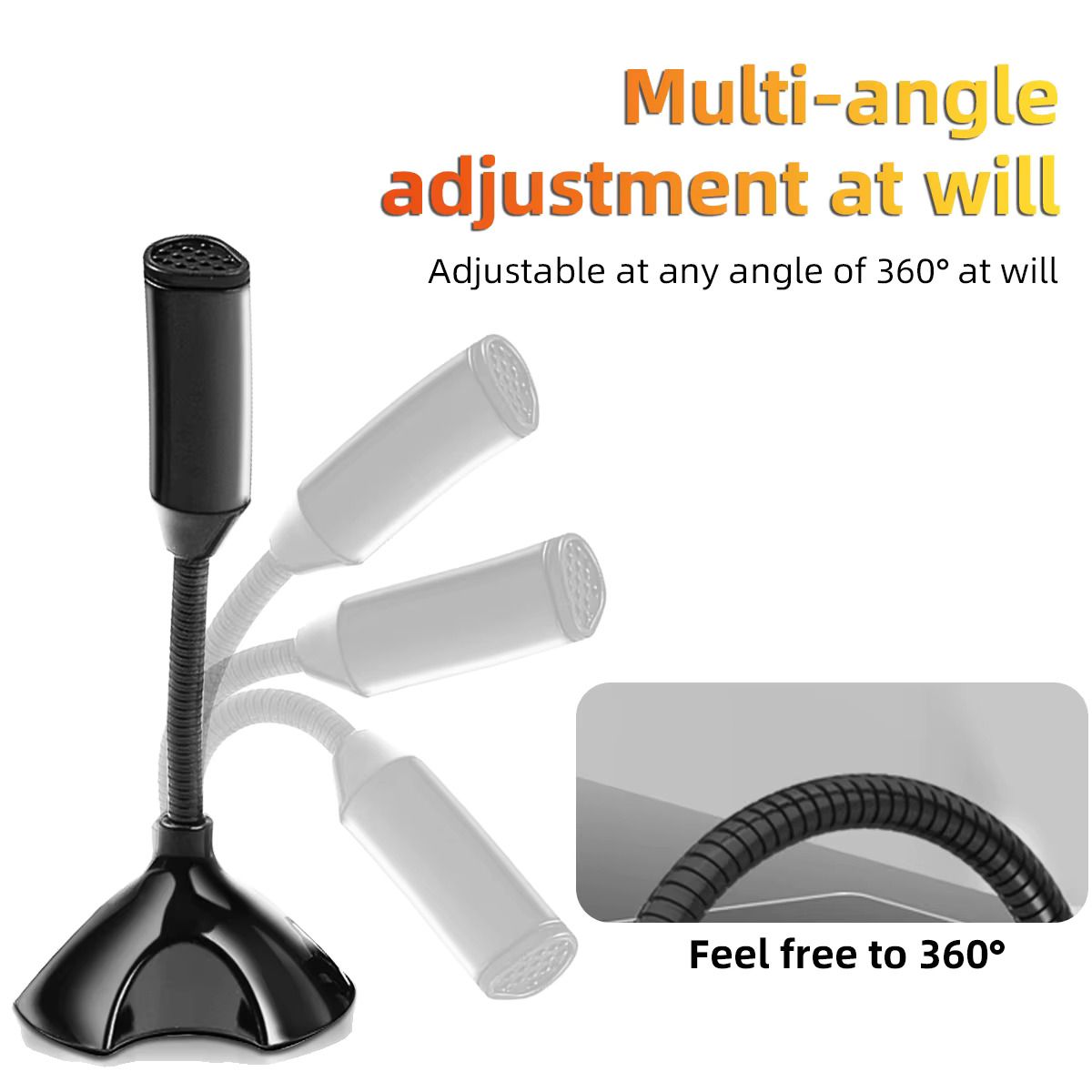 USB Microphone For Laptop And Computers Adjustable Studio Singing Gaming Streaming Mikrofon Stand Mic With Holder Desktop
