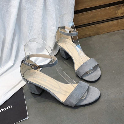 Shoes Women Shoes Heels Sandals Ladies Shoes Mid Heel Classic Buckle Famale Shoes On Sale