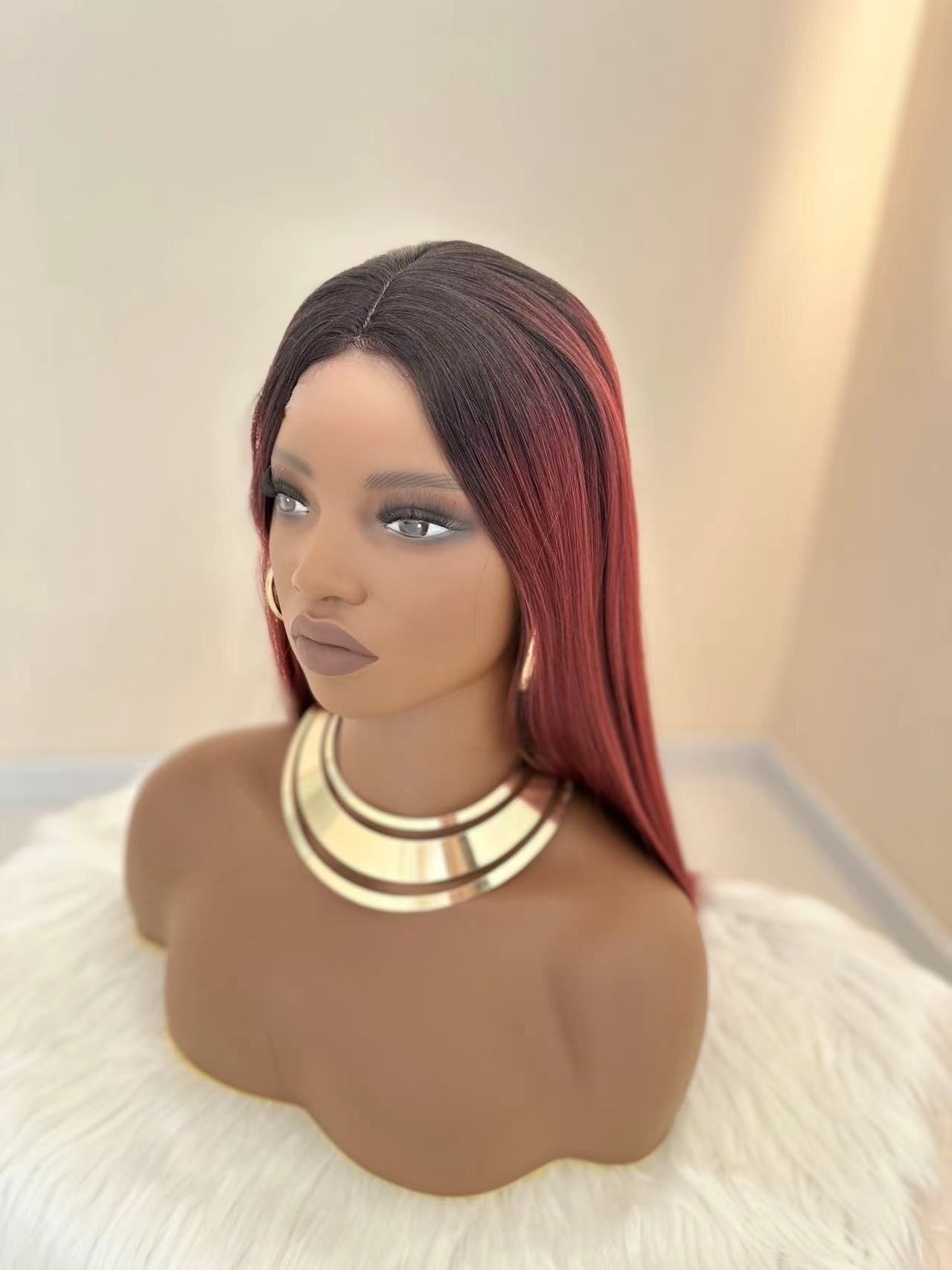 Synthetic Long Straight Wigs - 28 inch Vibrant Red | Natural Look(African Women, Quick Install, Birthday Gift,Affordable party wigs)