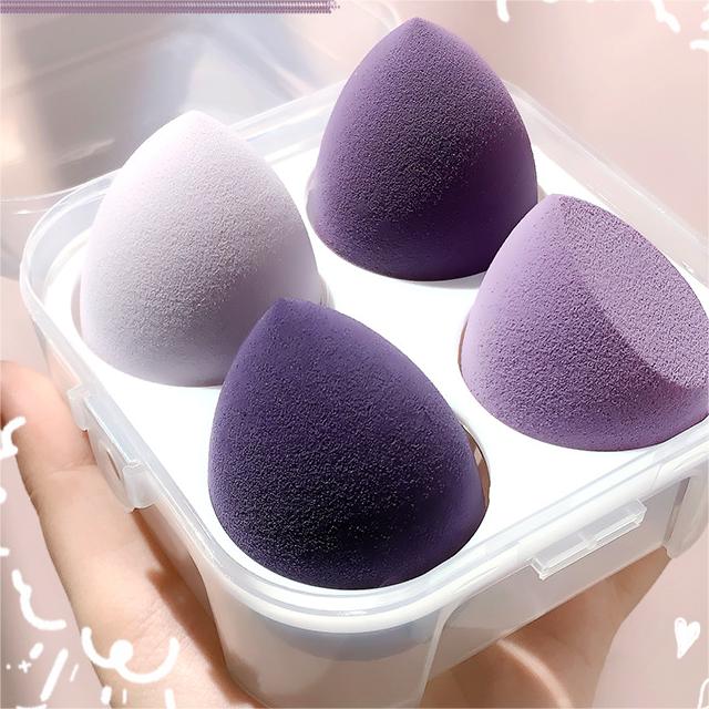 4pcs Professional Cosmetic Puffs Fashion Make up Blender Sponge Foundation Powder Sponge Blending Beauty Tool Accessories