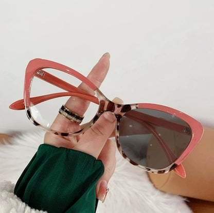 New Leopard Cat Eye Glasses Anti Blue Light Photochromic Glasses Eyewear Color Changing Eyeglasses Frame Eyewear Frames