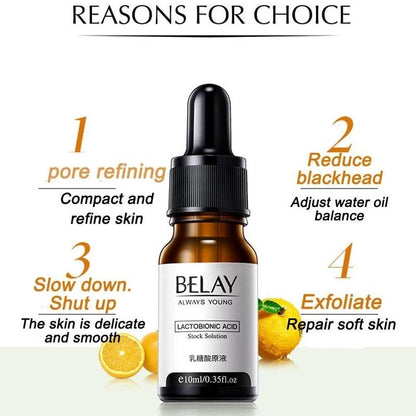Lactobionic Acid Shrink Pores Serum Korean Cosmetics Fade Fine Lines Anti-Aging Face Care Whiten Moisturizing Skin Care Products