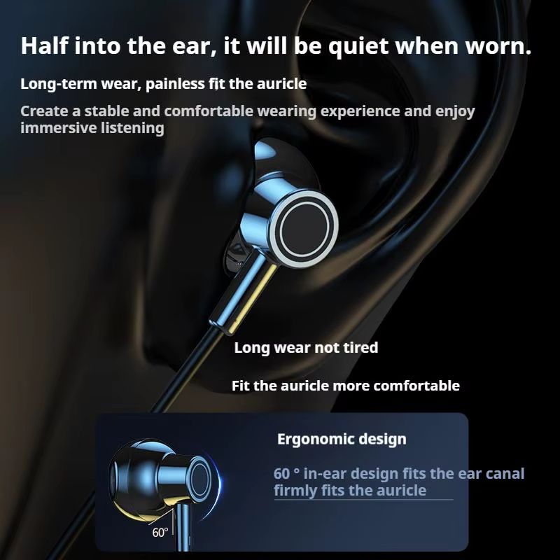 Sports Earphones Two Ears in-ear Wireless Bluetooth Earpods Neckband Earphones Earbuds Ultra-Long Standby Ear Return Monitoring Card Plug-in Noise Reduction Comfortable And Stylish High Quality