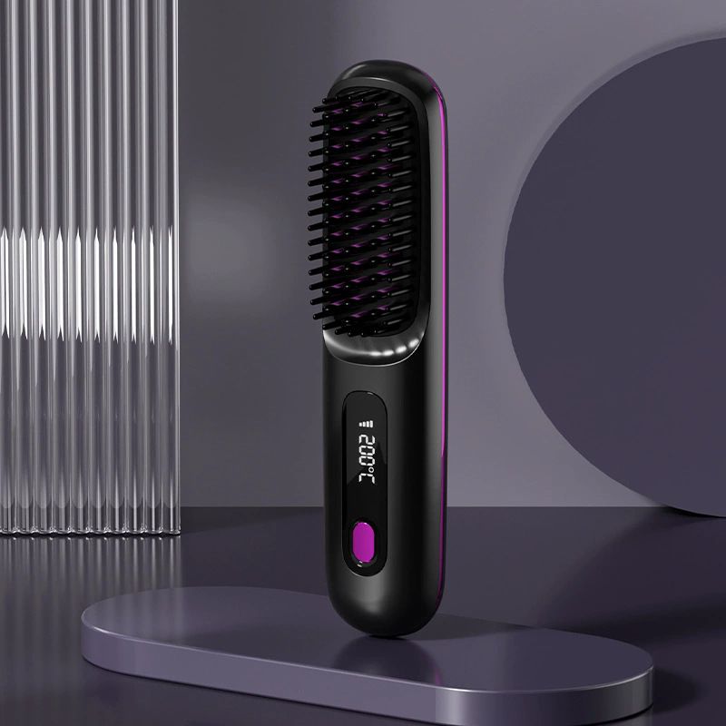 Hot Comb New wireless straight hair comb, rechargeable ceramic electronic comb MINI straightener, portable and non damaging hair comb