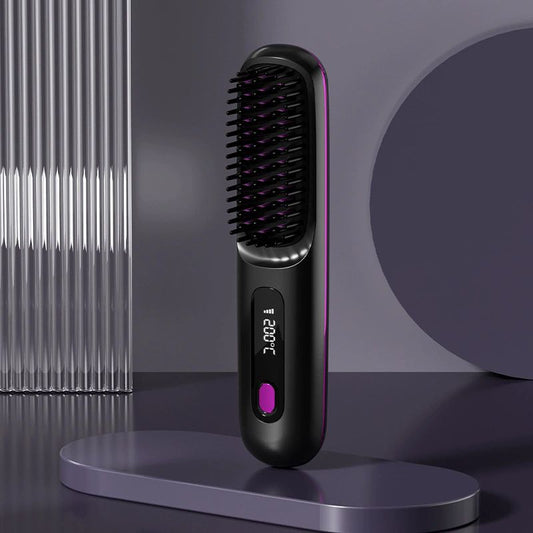 Hot Comb New wireless straight hair comb, rechargeable ceramic electronic comb MINI straightener, portable and non damaging hair comb