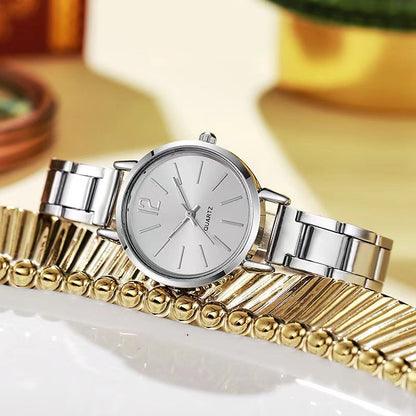 Stainless Steel Women Quartz Watches Bracelet Set For Ladies Lady Watch Wristwatches Female Watches Wrist Watch With Bangle Valentine's Day Christmas Birthday Gifts