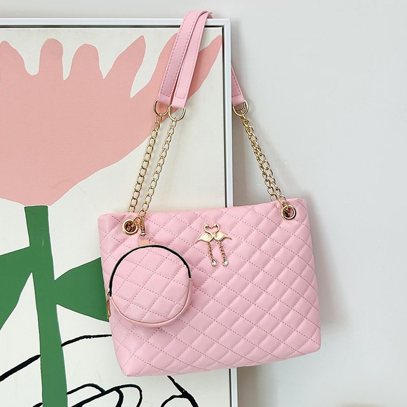 Large capacity Mommy bag Women's bag two-piece shoulder bag printed diamond check bag