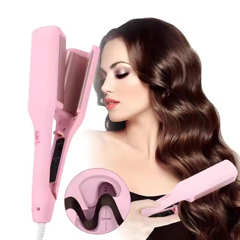 32MM Electric Curling Iron Automatic Lambswool Curling Tool Long Lasting Styling French Styling Rotating Anti-Flame Design