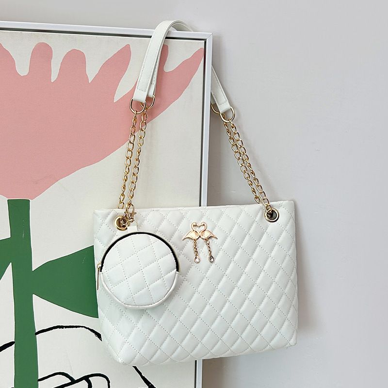 Large capacity Mommy bag Women's bag two-piece shoulder bag printed diamond check bag