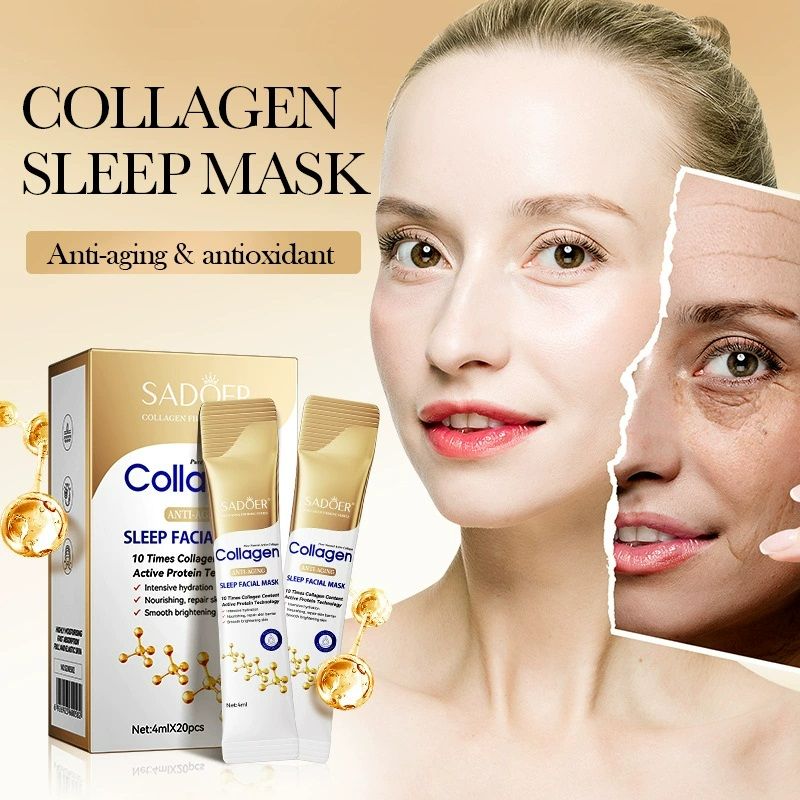 SADOER 30PCS Collagen Skin Care Set Whitening Anti-wrinkle Anti-aging Gifts Set Face Lotion + Face Toner + Face Serum + Eye Cream + 20PCS Sleeping Masks + 5PCS Anti-aging Masks + SADOER Hand Cream