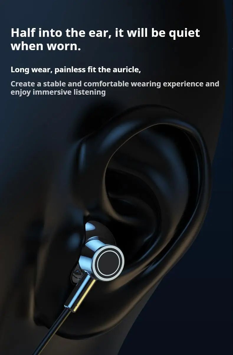 Sports Earphones Two Ears in-ear Wireless Bluetooth Earpods Neckband Earphones Earbuds Ultra-Long Standby Ear Return Monitoring Card Plug-in Noise Reduction Comfortable And Stylish High Quality