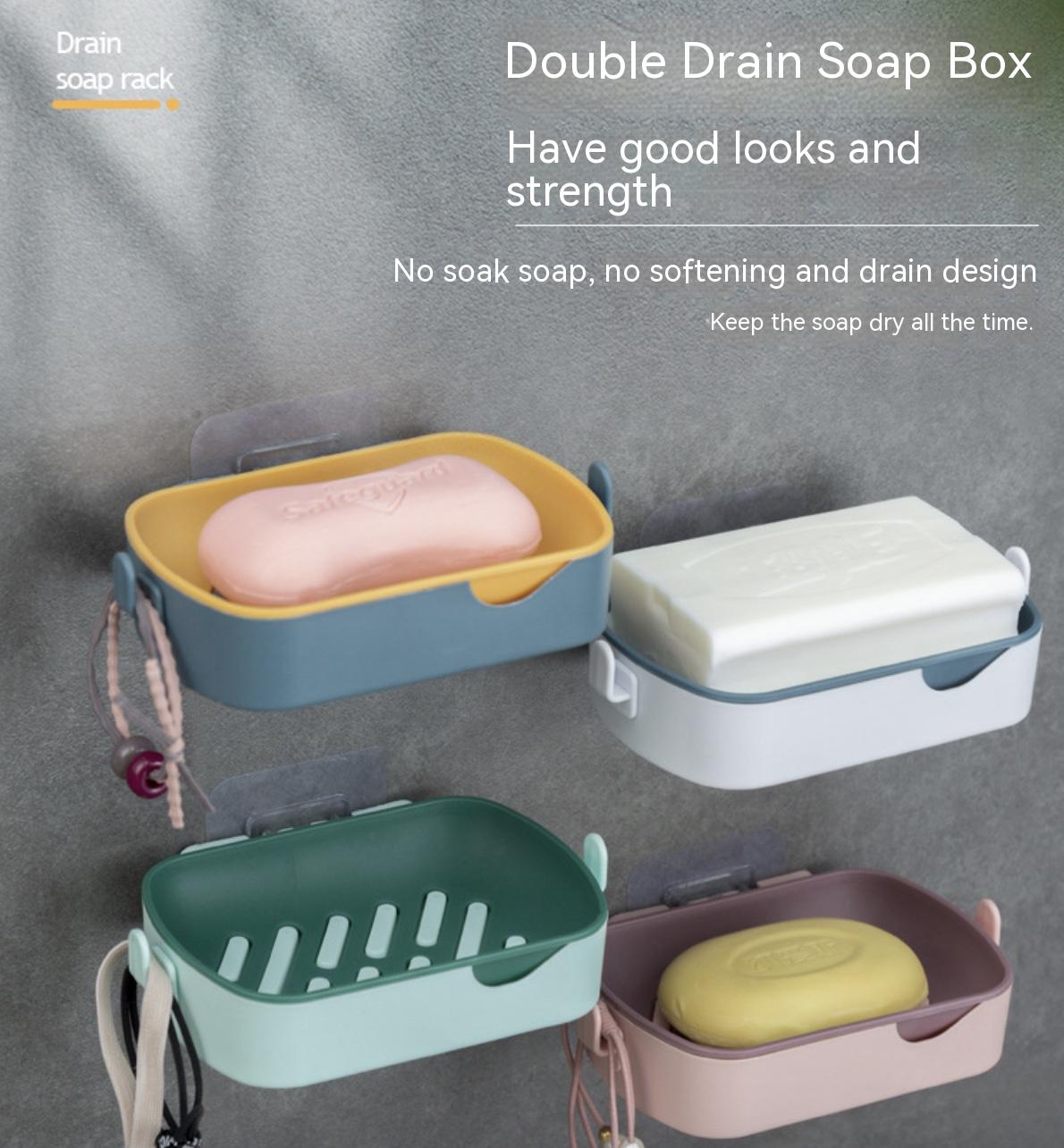 Wall-Mounted Soap Box With Hooks Soap Dish soap holder