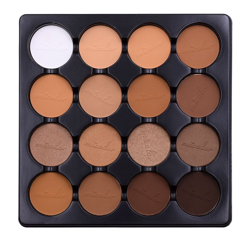 16 Matte Contour Powder Palette- 12 Color Powder, 4 Color Highlighters ,16 In 1MICOLOR Professional Powder Palette