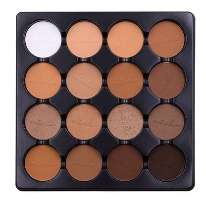 16 Matte Contour Powder Palette- 12 Color Powder, 4 Color Highlighters ,16 In 1MICOLOR Professional Powder Palette