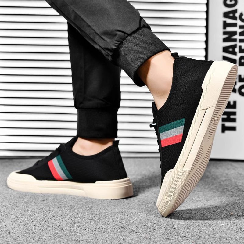 Men's casual clothes single shoes boys loafers students running shoes Dad sports shoes driving shoes espadrille shoes flats black
