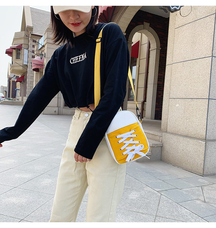 Canvas Crossbody Bag Mini Bag Shoe Style Small Bag Mobile Phone Bag pouch