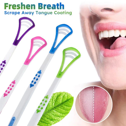 Tongue scraper, suitable for adults and children, provides healthy oral care, is easy to use, and helps combat bad breath. Travel portable cleaner Tongue coating cleaning brush