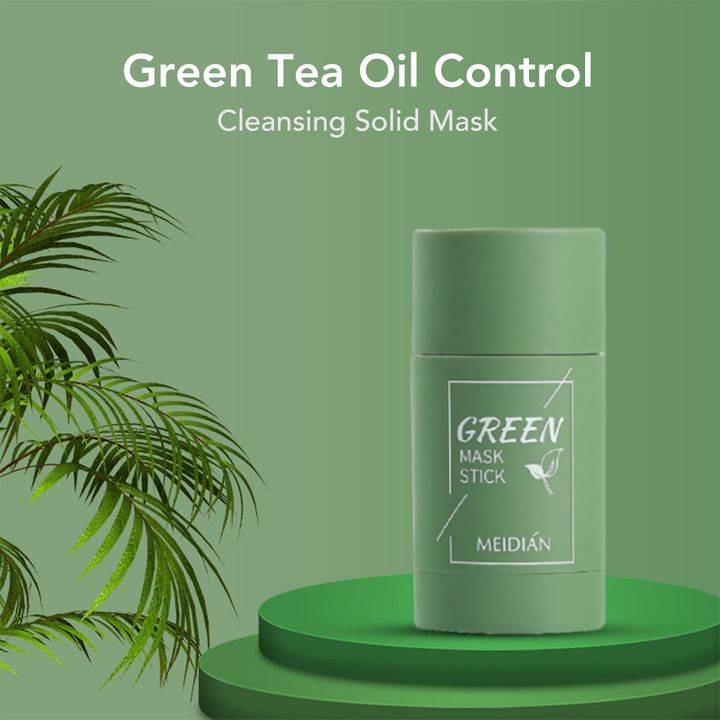 Green Tea Cleansing Solid Facial Mask Moisturizing Nourishing Whitening Shrink Pores No Wash Sleep Care Oil Control Anti-Acne Clean Blackhead Face Mask